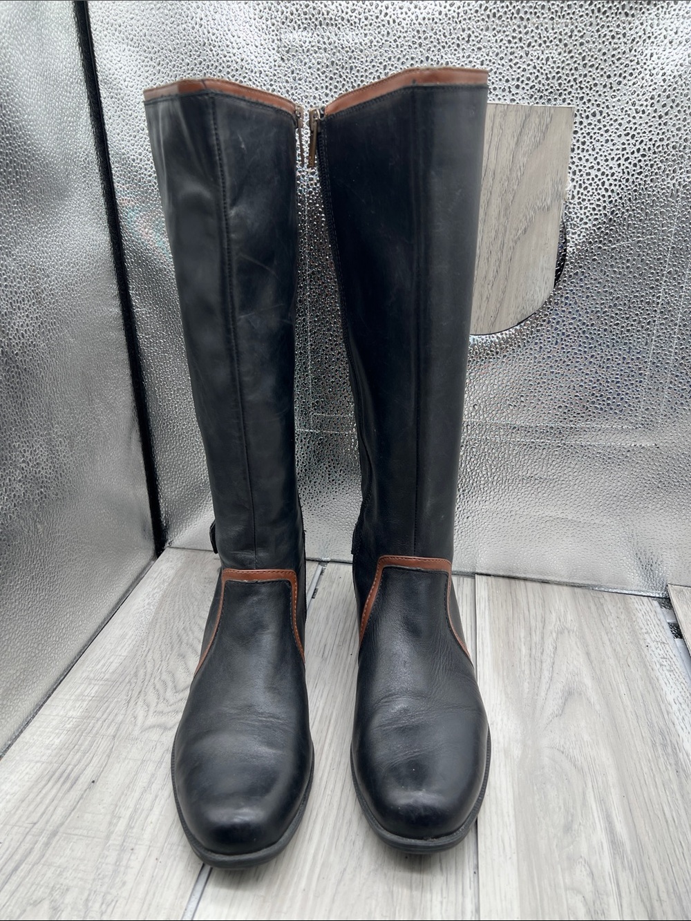 Anne Klein Cybele Women's Black Leather Shoes/Boots Size 8.5 M